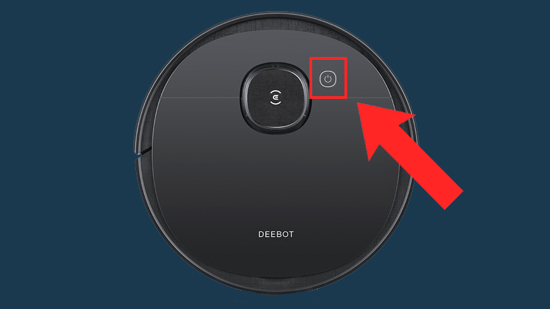 Nhấn v&agrave;o n&uacute;t nguồn để khởi động robot